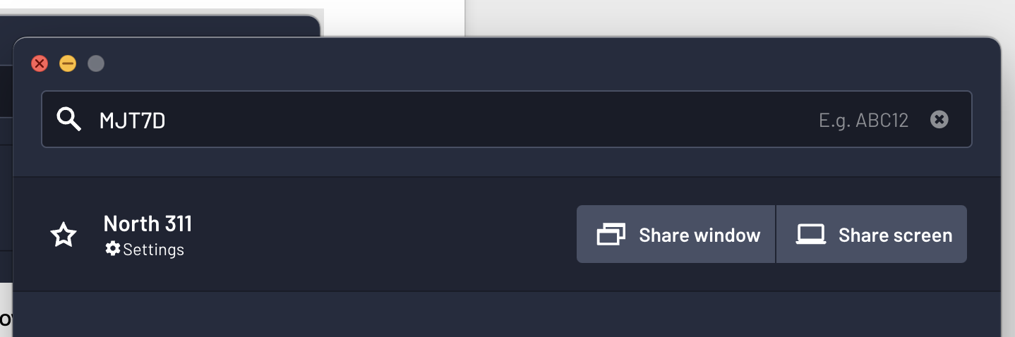 Typing the Airtame ID into the Airtame app